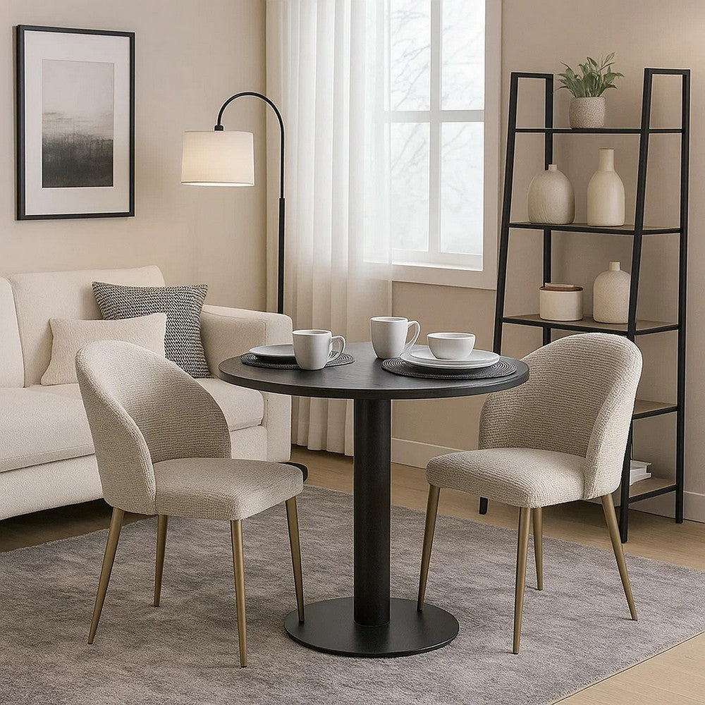 Geru Dining Side Chair Set of 2 | Padded Curved Back | Light Gray