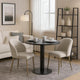 Geru Dining Side Chair Set of 2 | Padded Curved Back | Light Gray