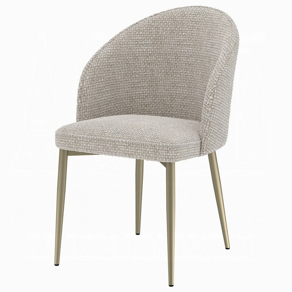 Geru Dining Side Chair Set of 2 | Padded Curved Back | Light Gray