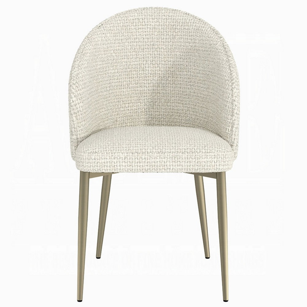 Geru Dining Side Chair Set of 2 | Curved Back | Contemporary White BM333947