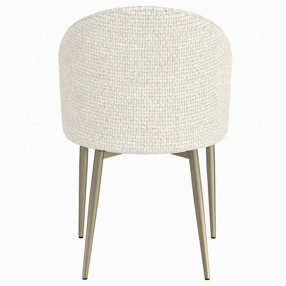 Geru Dining Side Chair Set of 2 | Curved Back | Contemporary White BM333947