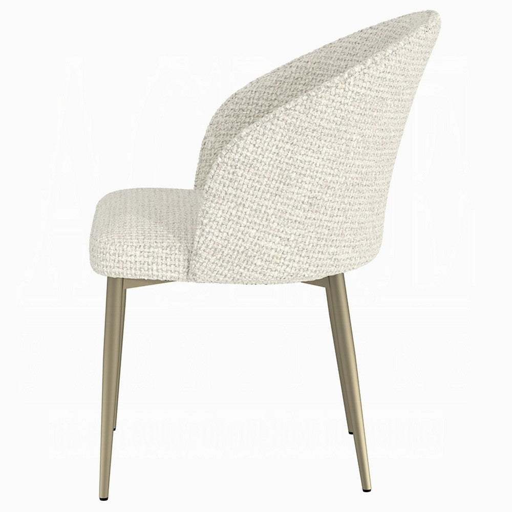 Geru Dining Side Chair Set of 2 | Curved Back | Contemporary White BM333947