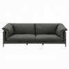 Semi Loveseat | Box Edge Design | Modern Black Top Grain Leather 69’’ BM333948
