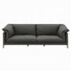 Semi Loveseat | Box Edge Design | Modern Black Top Grain Leather 69’’ BM333948