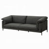 Semi Loveseat | Box Edge Design | Modern Black Top Grain Leather 69’’ BM333948