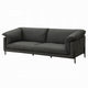 Semi Loveseat | Box Edge Design | Modern Black Top Grain Leather 69’’ BM333948