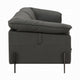 Semi Loveseat | Box Edge Design | Modern Black Top Grain Leather 69’’ BM333948