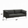 Semi Loveseat | Box Edge Design | Modern Black Top Grain Leather 69’’ BM333948