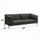 Semi Loveseat | Box Edge Design | Modern Black Top Grain Leather 69’’ BM333948