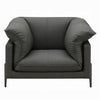 Semi Sofa Chair | Box Edge Design | Black Top Grain Leather | 69’’ BM333949