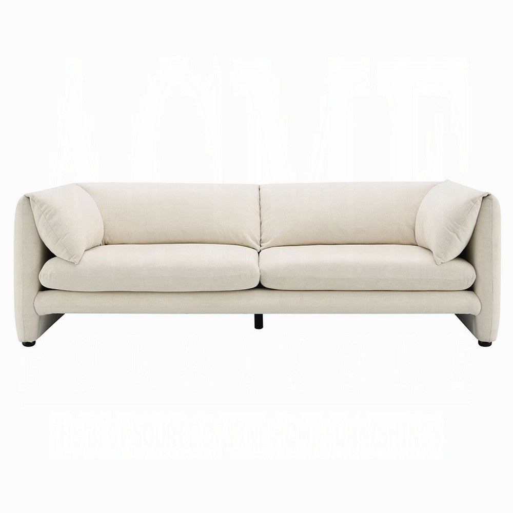 Kami Sofa | Slim Minimalist Pillow Armrests | Modern Ivory Linen 89’’ BM333950