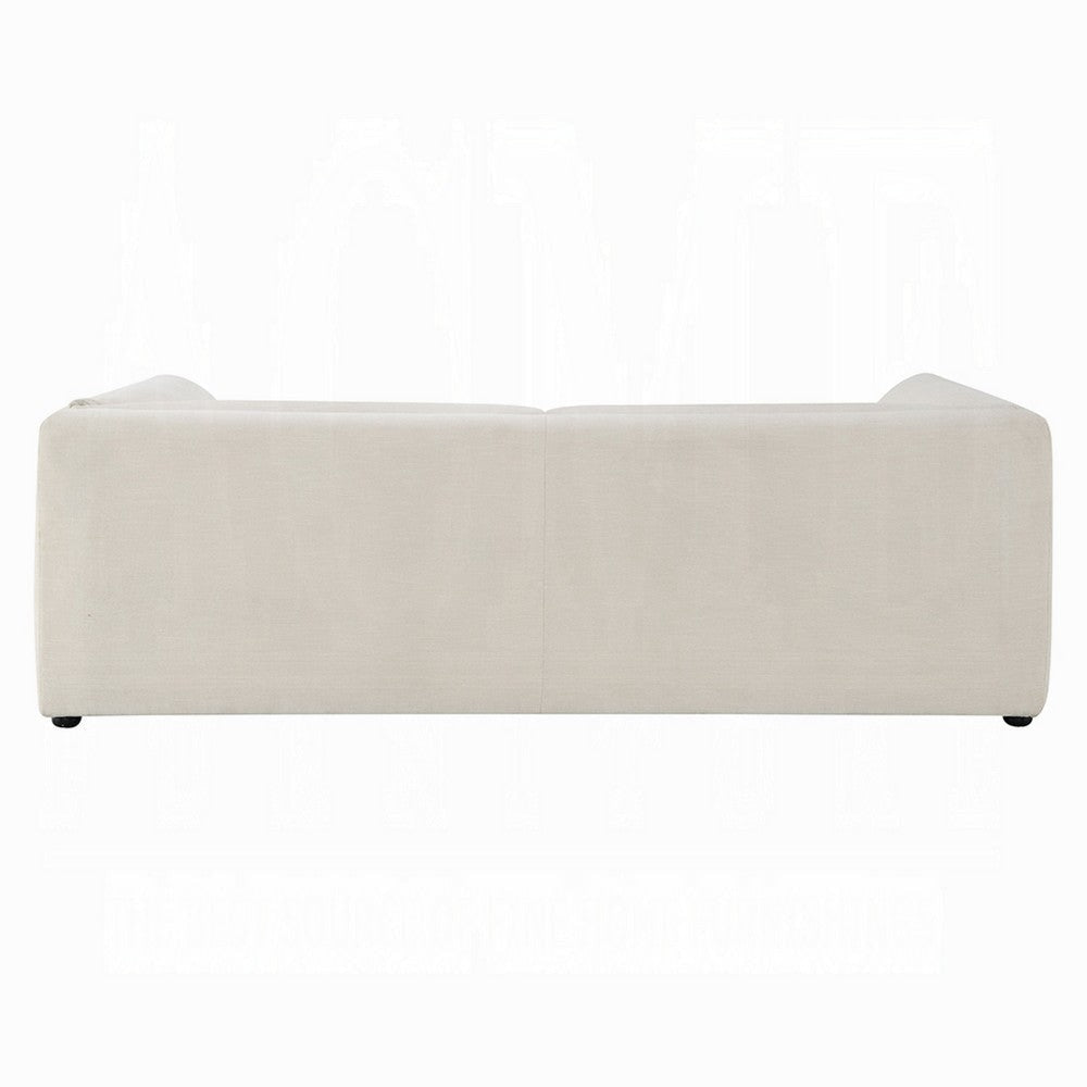 Kami Sofa | Slim Minimalist Pillow Armrests | Modern Ivory Linen 89’’ BM333950