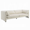 Kami Sofa | Slim Minimalist Pillow Armrests | Modern Ivory Linen 89"