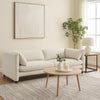 Kami Sofa | Slim Minimalist Pillow Armrests | Modern Ivory Linen 89"