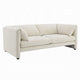 Kami Loveseat | Slim Pillow Armrests | Modern Soft Ivory Linen | 76"