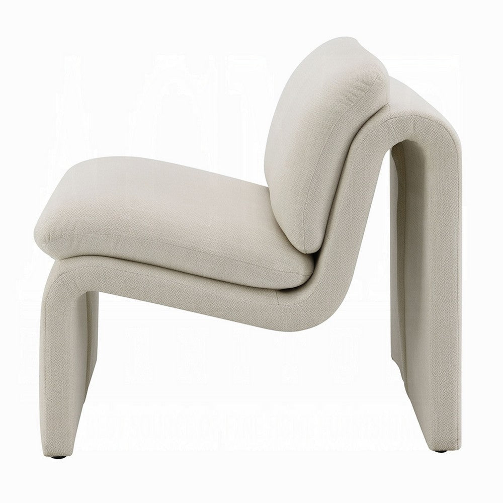 Kami Accent Chair | Curved Open Base | Armless Modern Ivory Boucle BM333952