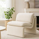 Kami Accent Chair | Curved Open Base | Armless Modern Ivory Boucle