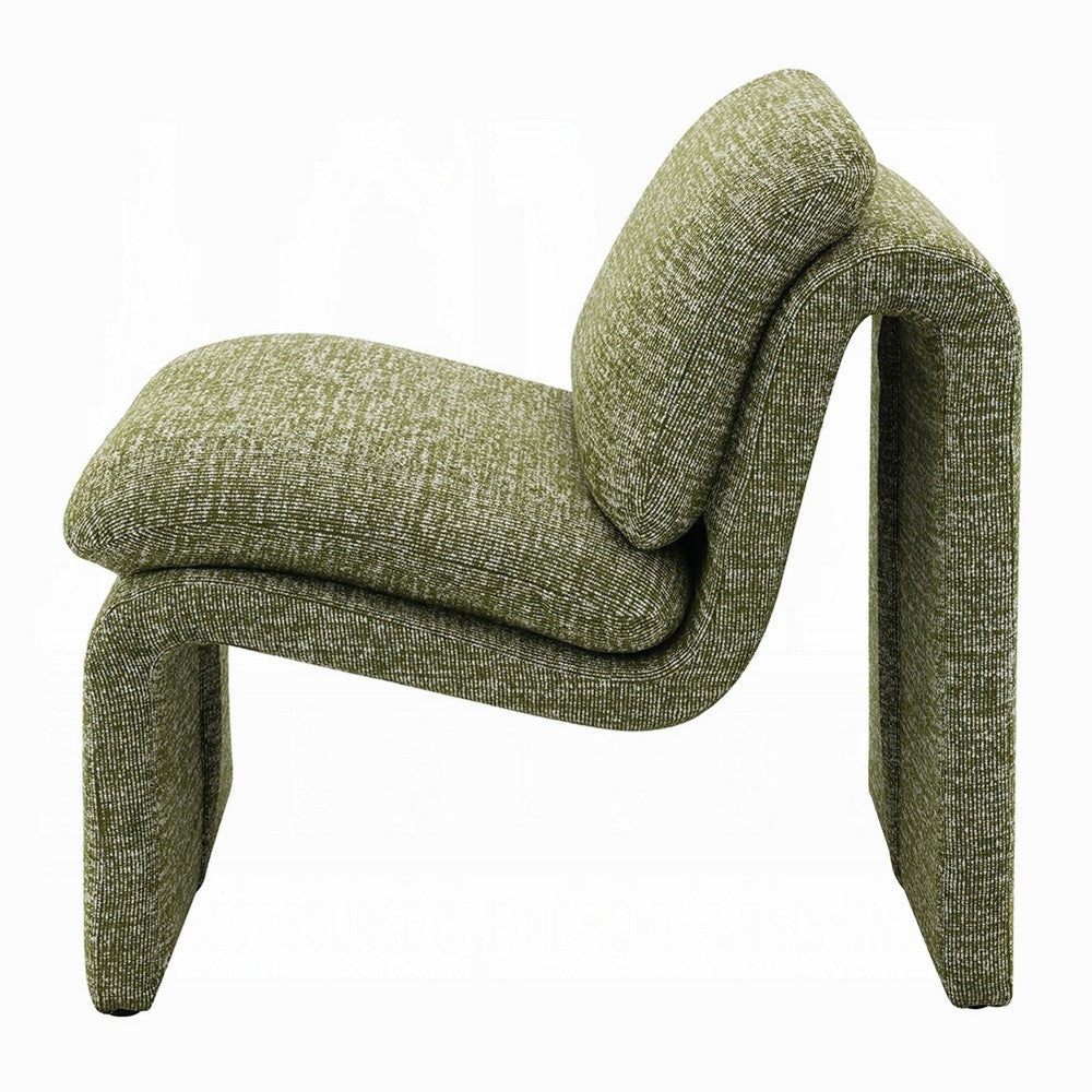 Kami Accent Chair | Curved Open Base | Armless Modern Green Boucle BM333953