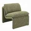 Kami Accent Chair | Curved Open Base | Armless Modern Green Boucle