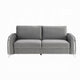 Wiena Sofa Contemporary Chrome Legs Pleated Gray Velvet 79 Inch BM333972