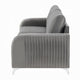 Wiena Sofa Contemporary Chrome Legs Pleated Gray Velvet 79 Inch BM333972