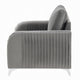 Wiena Accent Chair | Contemporary Chrome | Pleated Gray Velvet 79’’ BM333974