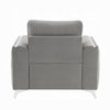 Wiena Accent Chair | Contemporary Chrome | Pleated Gray Velvet 79’’ BM333974