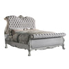 Ally Queen Bed | Classic Crown Trim | Faux Leather Upholstery | White