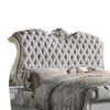 Ally Queen Bed | Classic Crown Trim | Faux Leather Upholstery | White BM333975
