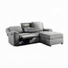 Diny Manual Recliner Sectional Sofa | Dropdown Table | Gray Linen BM333976