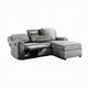 Diny Manual Recliner Sectional Sofa | Dropdown Table | Gray Linen BM333976