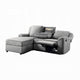 Diny Manual Recliner Sectional Sofa | Dropdown Table | Gray Linen BM333976