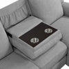 Diny Manual Recliner Sectional Sofa | Dropdown Table | Gray Linen BM333976