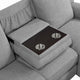 Diny Manual Recliner Sectional Sofa | Dropdown Table | Gray Linen BM333976