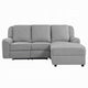Diny Manual Recliner Sectional Sofa | Dropdown Table | Gray Linen