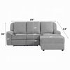 Diny Manual Recliner Sectional Sofa | Dropdown Table | Gray Linen BM333976