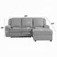 Diny Manual Recliner Sectional Sofa | Dropdown Table | Gray Linen BM333976
