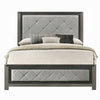 Joho King Bed with Gray Diamond Button Tufted Upholstery | Modern Gray