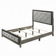 Joho King Bed with Gray Diamond Button Tufted Upholstery | Modern Gray