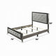 Joho King Bed with Gray Diamond Button Tufted Upholstery | Modern Gray