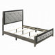 Joho Queen Bed with Gray Diamond Button Tufted Upholstery Modern Gray