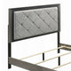 Joho Queen Bed with Gray Diamond Button Tufted Upholstery Modern Gray