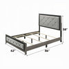 Joho Queen Bed with Gray Diamond Button Tufted Upholstery Modern Gray
