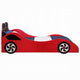 Corey Twin Size Red Car Bed Wheel Trim Built-In LED Red Wood
