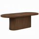 Gamo Oval Dining Table | Vertical Reeded Details | Oak Brown 87"