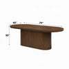 Gamo Oval Dining Table | Vertical Reeded Details | Oak Brown 87"
