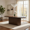 Gamo Oval Dining Table | Vertical Reeded Details | Oak Brown 87"