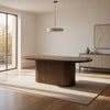 Gamo Oval Dining Table | Vertical Reeded Details | Oak Brown 87"