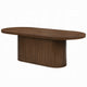 Gamo Oval Dining Table | Vertical Reeded Details | Oak Brown 87"