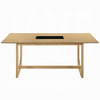 Yodo Rectangular Dining Table | U Sled Base | Natural Brown Wood 71"